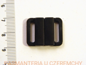 zapięcie do stroju kąpielowego - 14 mm, kolor czarny /bieliźniarskie, do biustonosza/