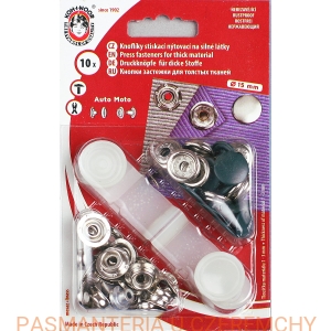 napy metalowe  15 mm ciemnozielone do nabijania Auto Moto Koh-I-Noor /zielone/