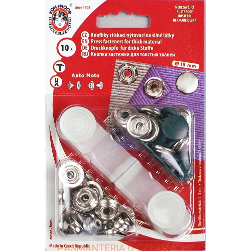 napy metalowe 15 mm ciemnozielone do nabijania Auto Moto Koh-I-Noor 