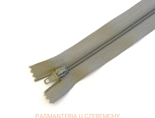 zamek nierozdzielczy ALPHA S3 25 cm popielaty