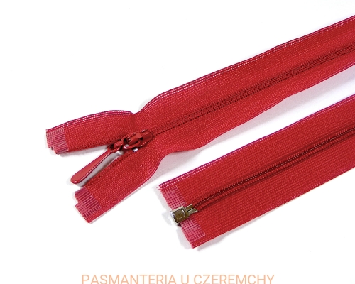 zamek 50 cm czerwony rozdzielczy kryty