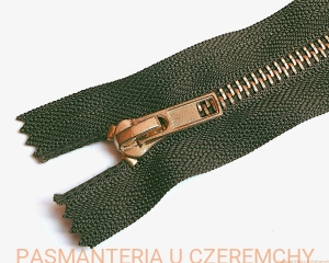 zamek 18 cm oliwkowy metalowy VT10 mosiądz /khaki, zielony/ 
