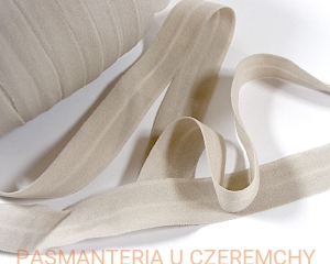 guma łamana 20 mm matowa szarobeżowa SE /lamówka elastyczna, lamówka gumowa szara/      