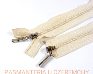 zamek 80 cm ecru rozdzielczy dwusuwakowy spirala 5