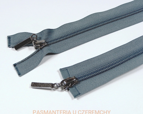 zamek 115 cm szary rozdzielczy dwusuwakowy spirala 5