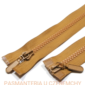 zamek 55 cm miodowy rozdzielczy dwusuwakowy kostka rozm.5  /musztardowy, rudy/