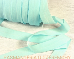guma łamana 20 mm matowa jasny turkus SE - opak. 50 m /lamówka elastyczna, lamówka gumowa niebieska, zielona/    