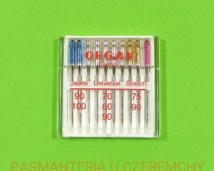 igły Organ - zestaw Combibox 10 szt. /uniwersalne, stretch i do jeansu/