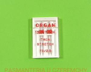 igły Organ podwójne stretch 75/2,5 mm - zestaw 2 szt. (130/705H)
