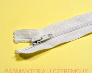 zamek 18 cm biały nierozdzielczy spirala rozm. 5