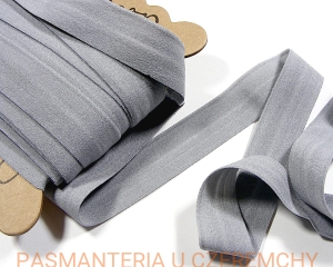 guma łamana 21 mm szara matowa /lamówka elastyczna, lamówka gumowa/ 
