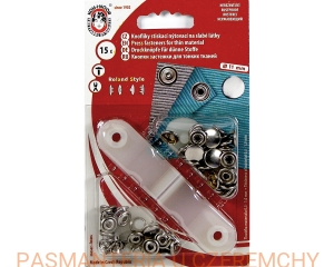 napy springi 11 mm srebrne z pełną główką do nabijania Roland Style Koh-I-Noor /zatrzaski nikiel/
