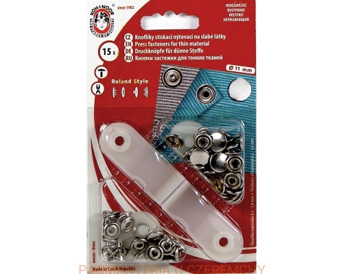 napy springi 11 mm srebrne z pełną główką do nabijania Roland Style Koh-I-Noor