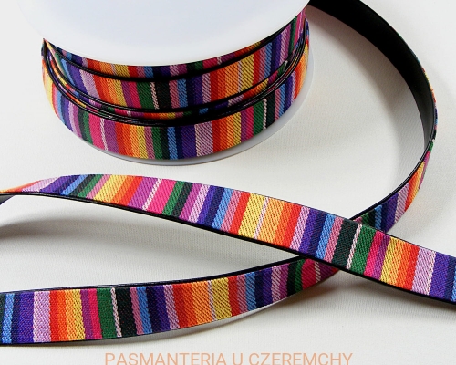 taśma na pasek 25 mm - kolorowe paski tęczowe