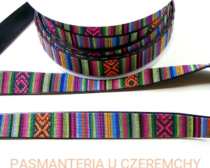 taśma na pasek 25 mm - kolorowe paski Mexico 2 /do pasków, torebek, hobby horse, nośna/  