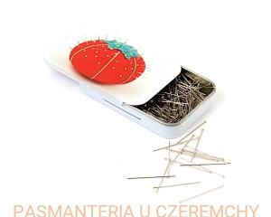 szpilki 30 mm z główką metalową w  pudełku - pomidorek