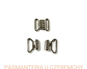 zapięcie metalowe 18 mm - kolor srebrny /bieliźniarskie, do stroju, biustonosza, klamerka, klamra/  