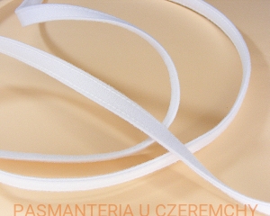 tunel gorseciarski 10 mm biały przeszywany /taśma tunelowa/   