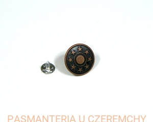 guziki do nabijania 20 mm - gwiazdki, miedź oksydowana