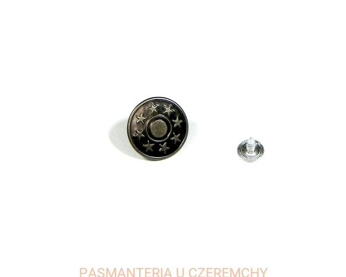 guziki do nabijania 20 mm - gwiazdki, nikiel oksydowany