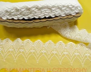 taśma - haft na tiulu - biała 100 mm /10 cm/