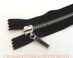 zamek 18 cm czarny metalowy VT0  nikiel /srebrny/