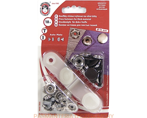 napy metalowe 15 mm ciemnobrązowe do nabijania Auto Moto Koh-I-Noor