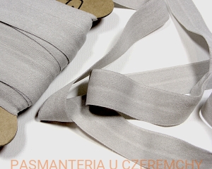 guma łamana 21 mm matowa jasnoszara - opak. 20 mb /lamówka elastyczna, lamówka gumowa szara/ 