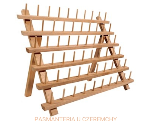 stojak na 60 szpulek drewniany