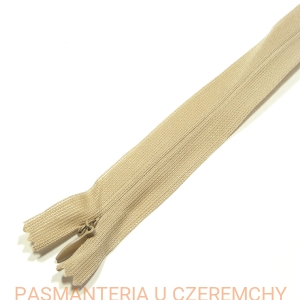 zamek 25 cm beżowy nierozdzielczy kryty 