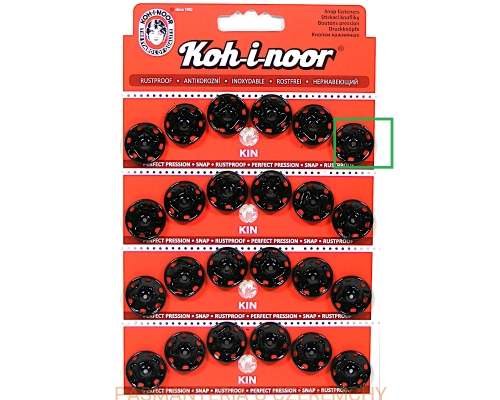 zatrzaski metalowe 19 mm/rozm. 7 Koh-I-Noor kolor czarny