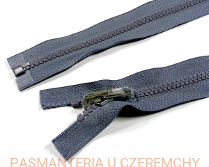 zamek 70 cm szary rozdzielczy dwustronny kostka rozm. 5 /stalowy, stalowoszary/