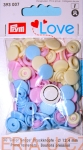 napy plastikowe okrągłe miks pastelowy PRYM 393 007 /zatrzaski/