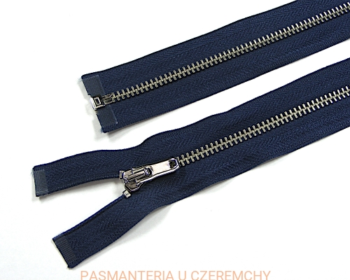 zamek 18 cm granatowy rozdzielczy metalowy VT10 nikiel