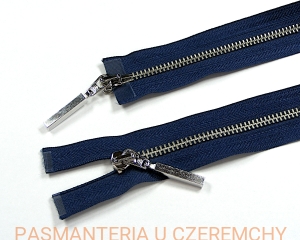 zamek 90 cm granatowy rozdzielczy dwusuwakowy metalowy VT10 nikiel