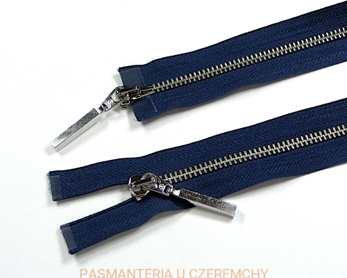 zamek 110 cm granatowy rozdzielczy dwusuwakowy metalowy VT10 nikiel