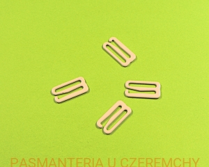 zaczep do ramiączka 18 mm metalowy beżowy  /ecru, cielisty, do muszki/   
