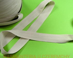 guma łamana 20 mm matowa szarobeżowa SE /lamówka elastyczna, lamówka gumowa szara/      