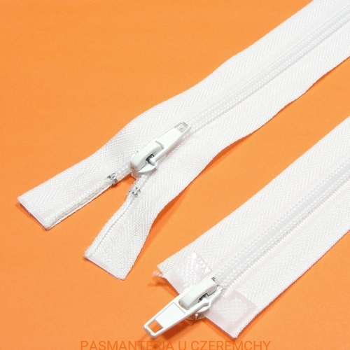 zamek 140 cm biały rozdzielczy dwusuwakowy spirala 5