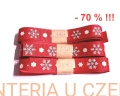 tasiemka rypsowa drukowana 16 mm - śnieżynki (wstążka)