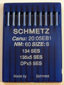 igła okrągła Schmetz 135x5 /DPx5/ SES rozm. 60 do dzianin