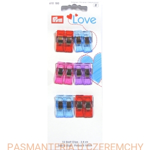 klipsy do spinania materiałów  - komplet 12 sztuk PRYM 610 180
