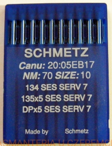 igła okrągła Schmetz 135x5 /DPx5/  SES SERV 7 /stretch/ rozm. 70 do cienkich dzianin /igły/