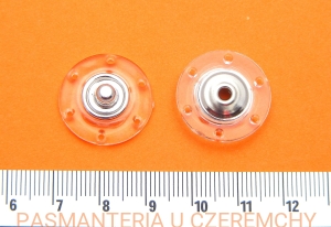 zatrzaski 21 mm - bezbarwny plastik łączony z metalem /bezbarwne, przezroczyste/