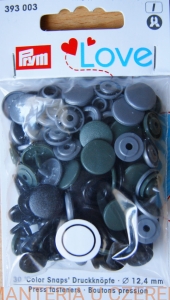napy plastikowe okrągłe - miks kolorów militarnych PRYM 393 003 /zatrzaski/