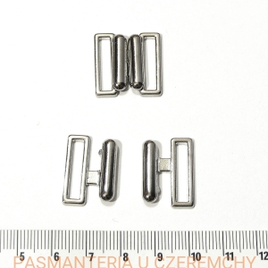 zapięcie metalowe 20 mm - kolor srebrny /bieliźniarskie, do stroju, biustonosza, klamerka, klamra/