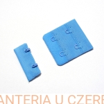 zapięcie do biustonosza /do stanika, bieliźniarskie, haftki/, 2 haftki w 2 rzędach, niebieskie
