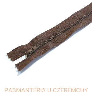 zamek 20 cm ciemnobrązowy nierozdzielczy spirala rozm. 5 /brązowy/