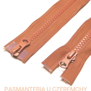 zamek 100 cm rudy rozdzielczy dwusuwakowy kostka rozm.5  /brązowy/