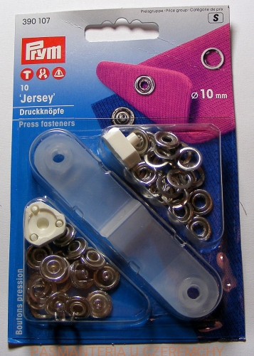 zatrzaski "obrączki" do nabijania /springi, / 10 mm PRYM 390 107 srebrne